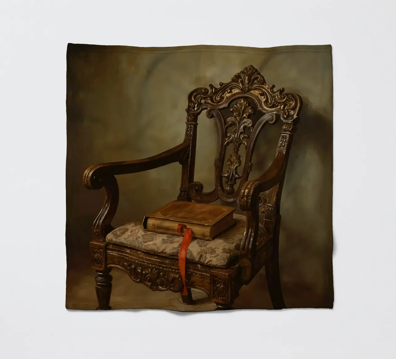 Sedia ornata con libro e nastro coperta in pile da DesignDoodle