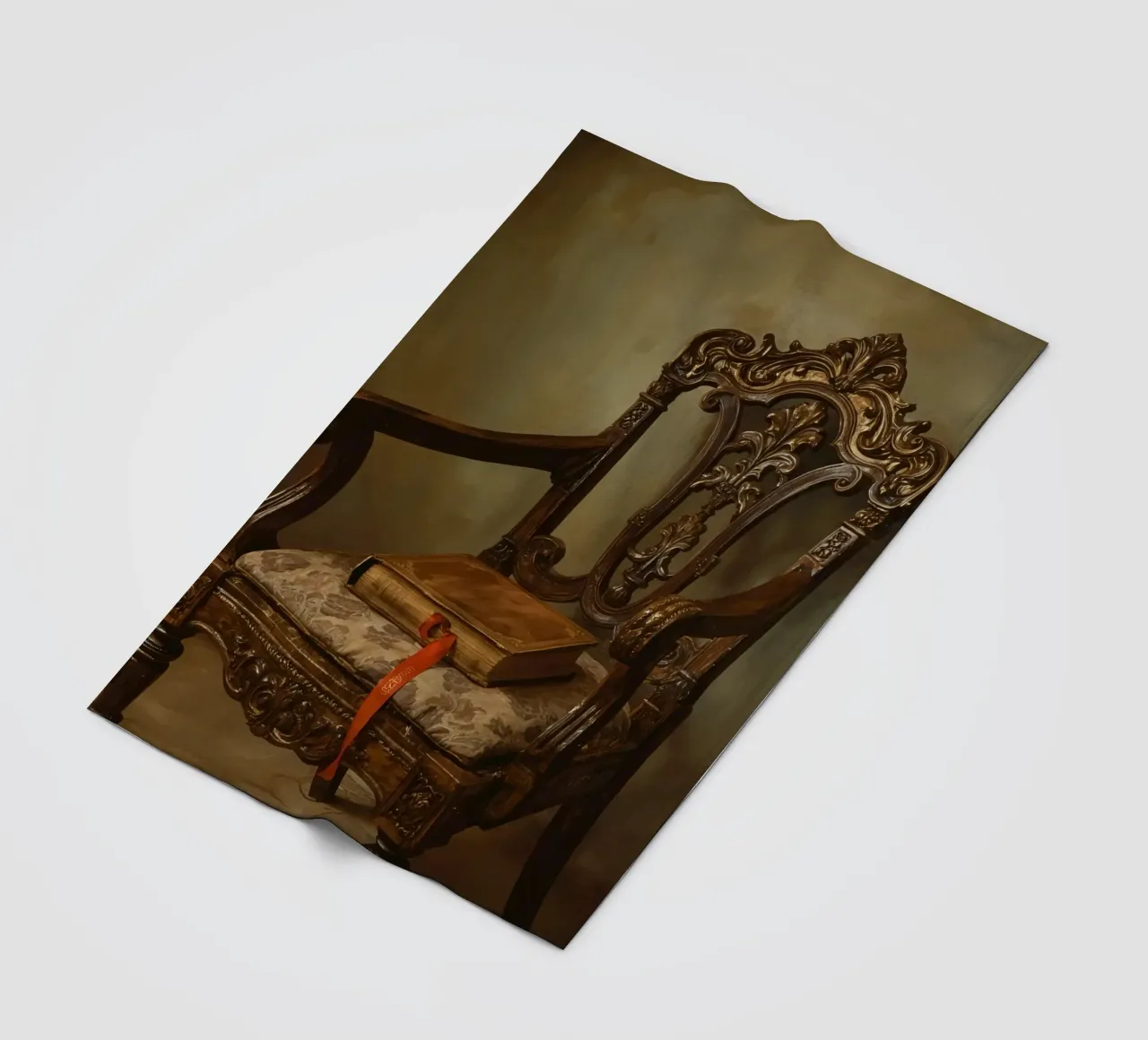 Sedia ornata con libro e nastro coperta in pile da DesignDoodle