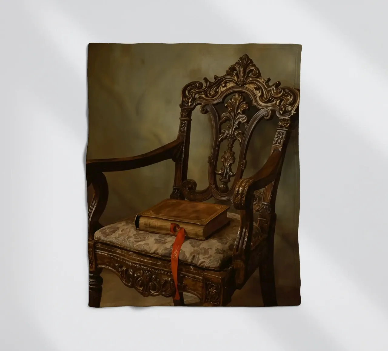 Sedia ornata con libro e nastro coperta in pile da DesignDoodle