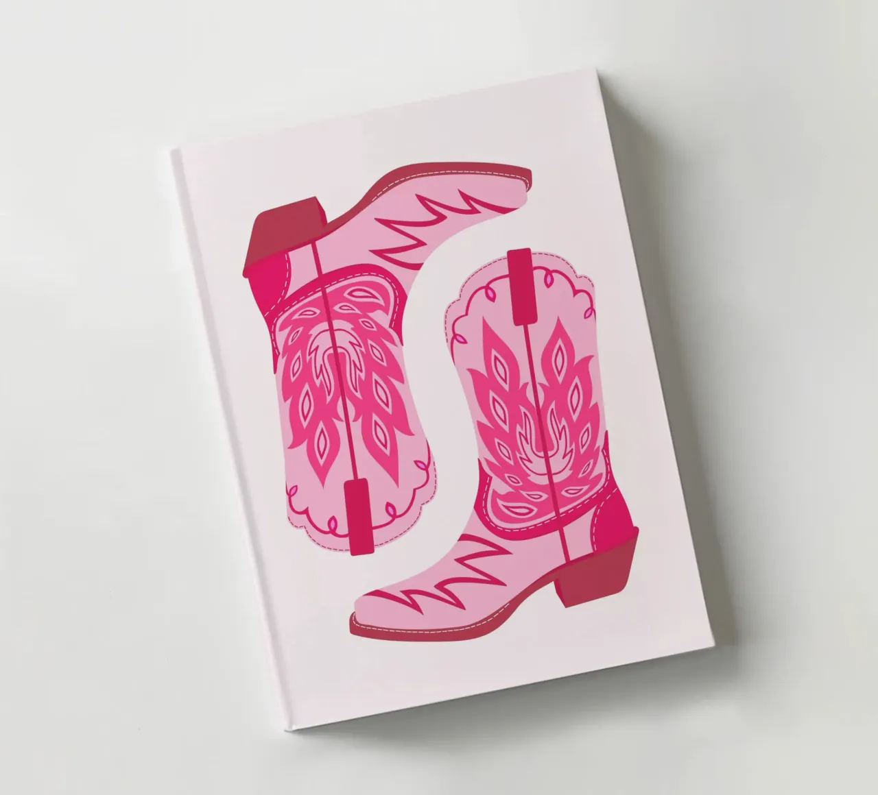 Stylish pink cowgirl boots notebook by fltmfrance