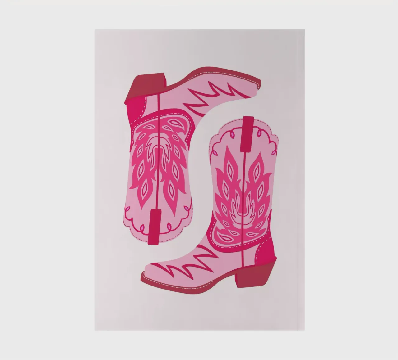 Stylish pink cowgirl boots notebook by fltmfrance