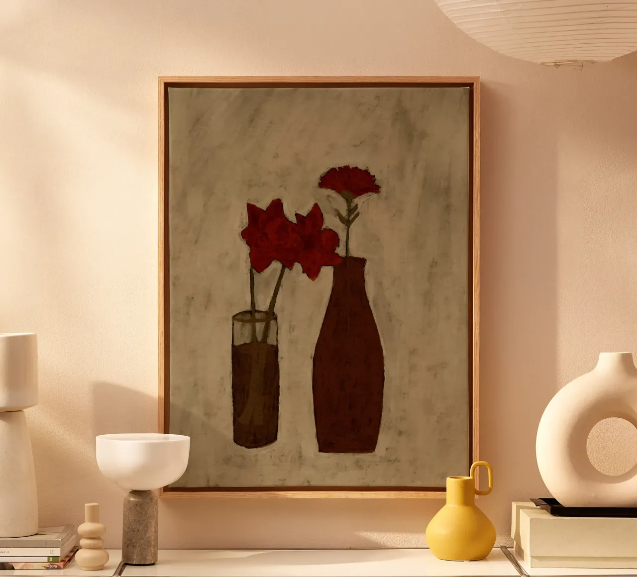 Blossom Blend tela con Cornice a cassetta da Shatha Al Dafai