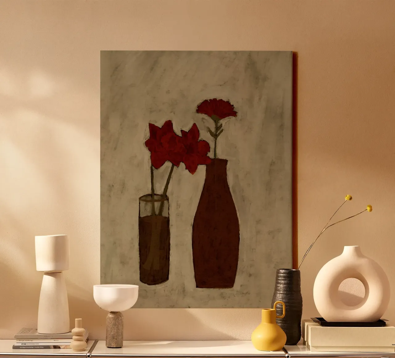Blossom Blend tela con Cornice a cassetta da Shatha Al Dafai