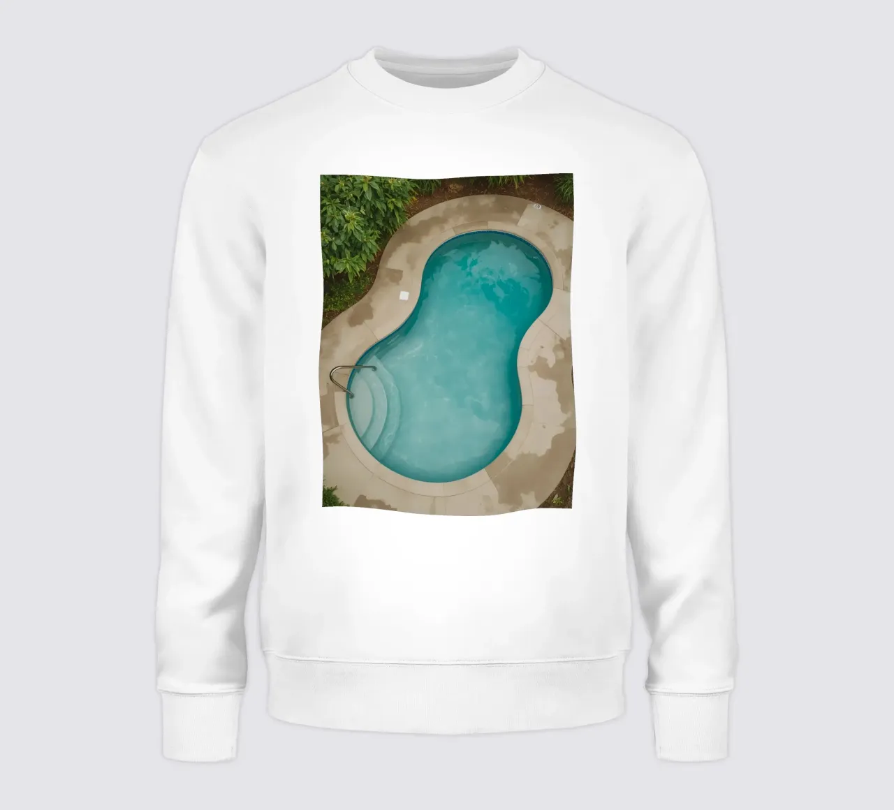 Vue aérienne d'une piscine en forme de rein sweat de DesignDoodle
