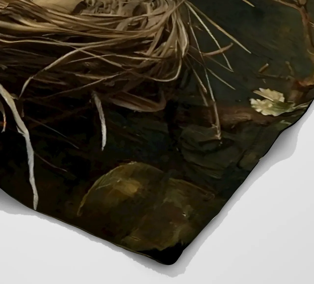 Gemälde von Vogelnest und Eiern auf Zweig Fleecedecke von DesignDoodle
