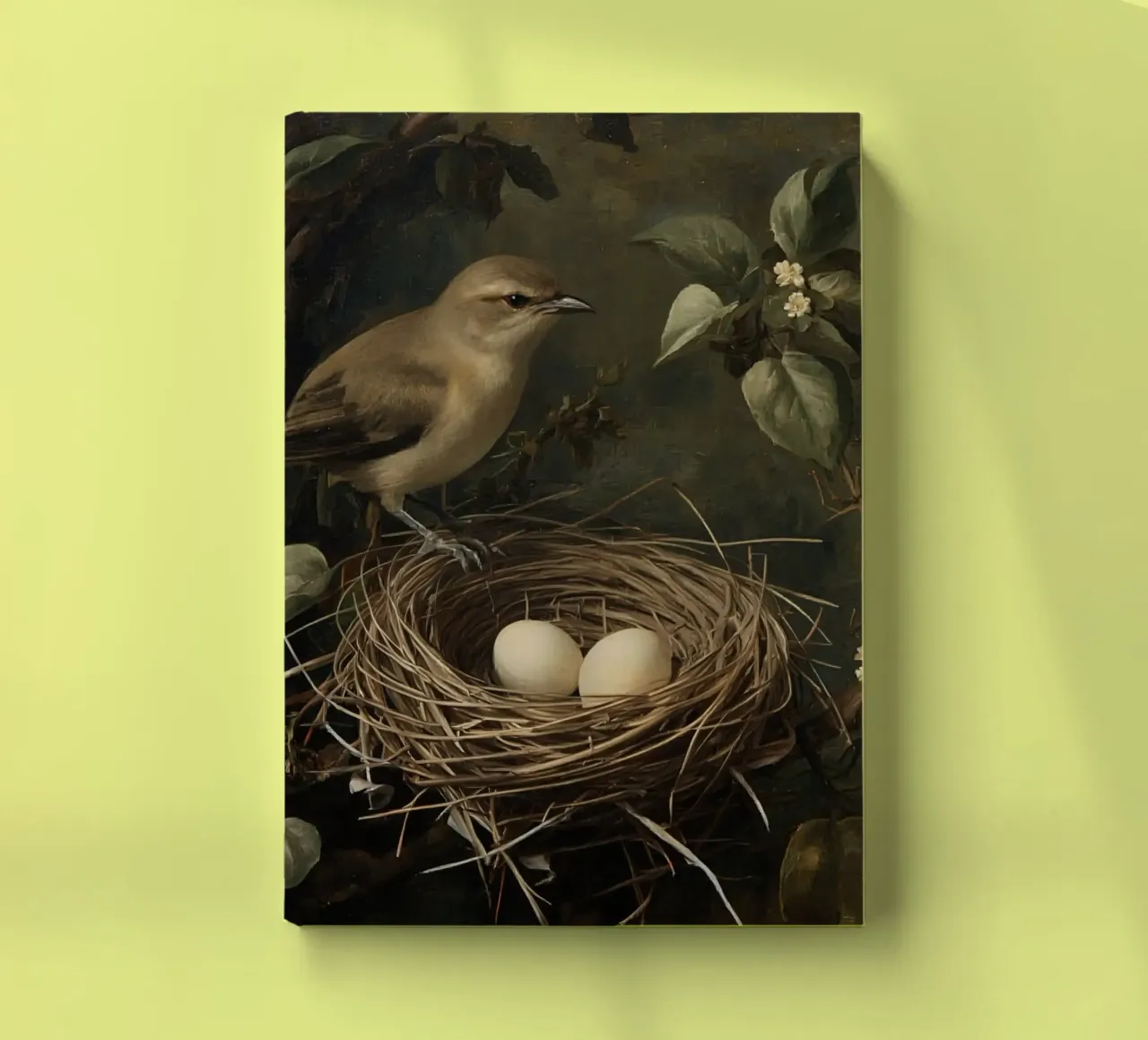 Painting of Bird Nest and Eggs on Branch notebook by DesignDoodle