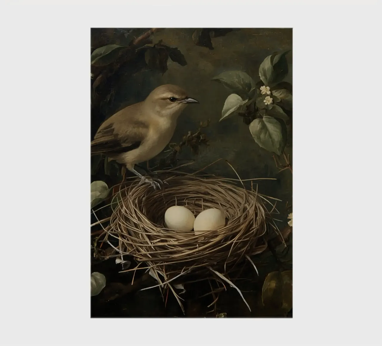 Painting of Bird Nest and Eggs on Branch notebook by DesignDoodle