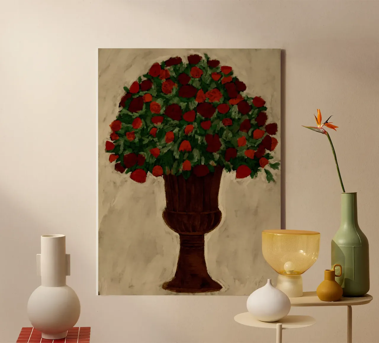 Spring Bouquet tela con Cornice a cassetta da Shatha Al Dafai