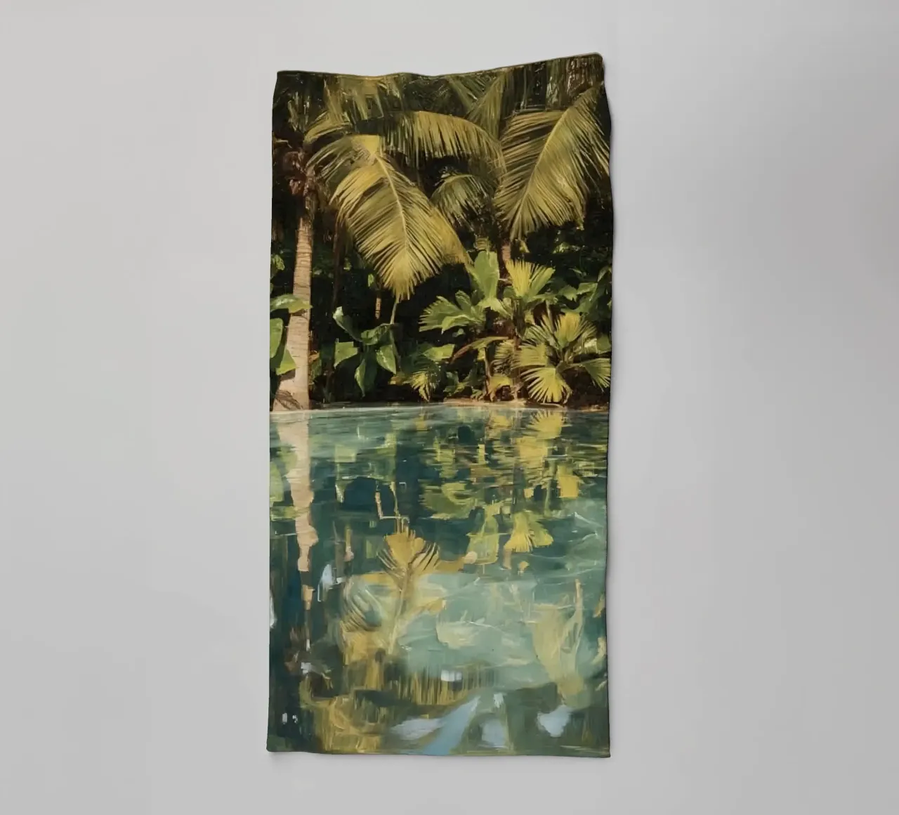 Palm Trees Reflected in Water towel by DesignDoodle