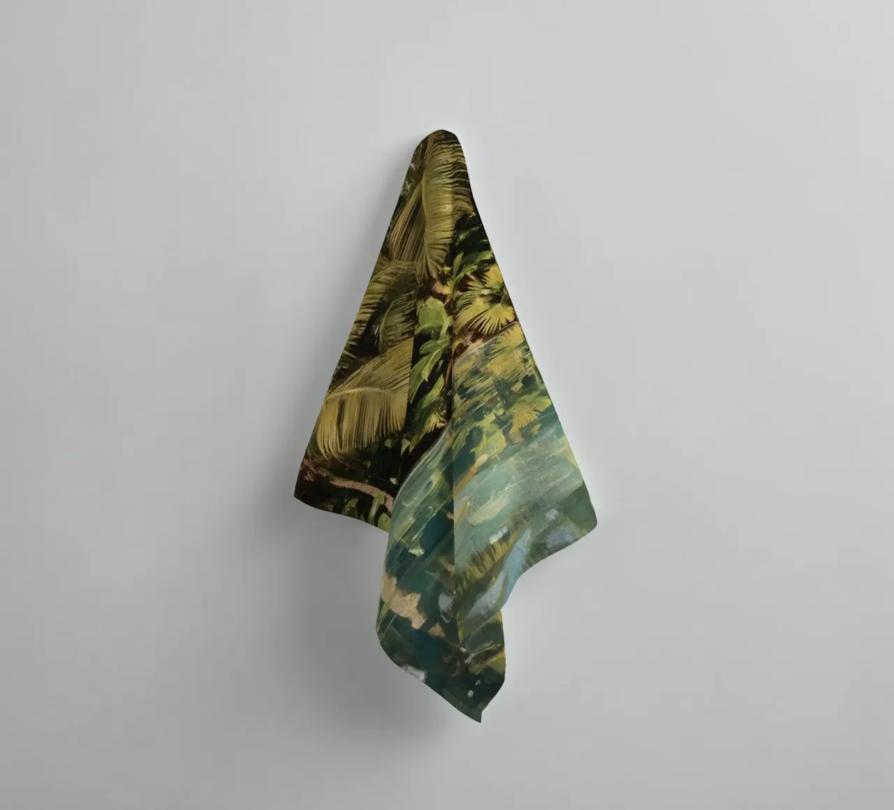 Palm Trees Reflected in Water towel by DesignDoodle