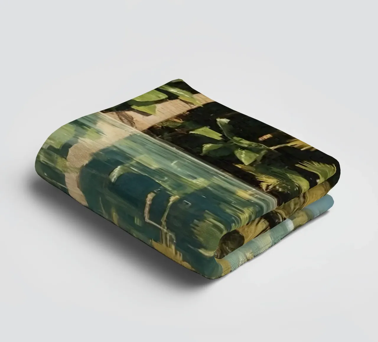 Palm Trees Reflected in Water towel by DesignDoodle