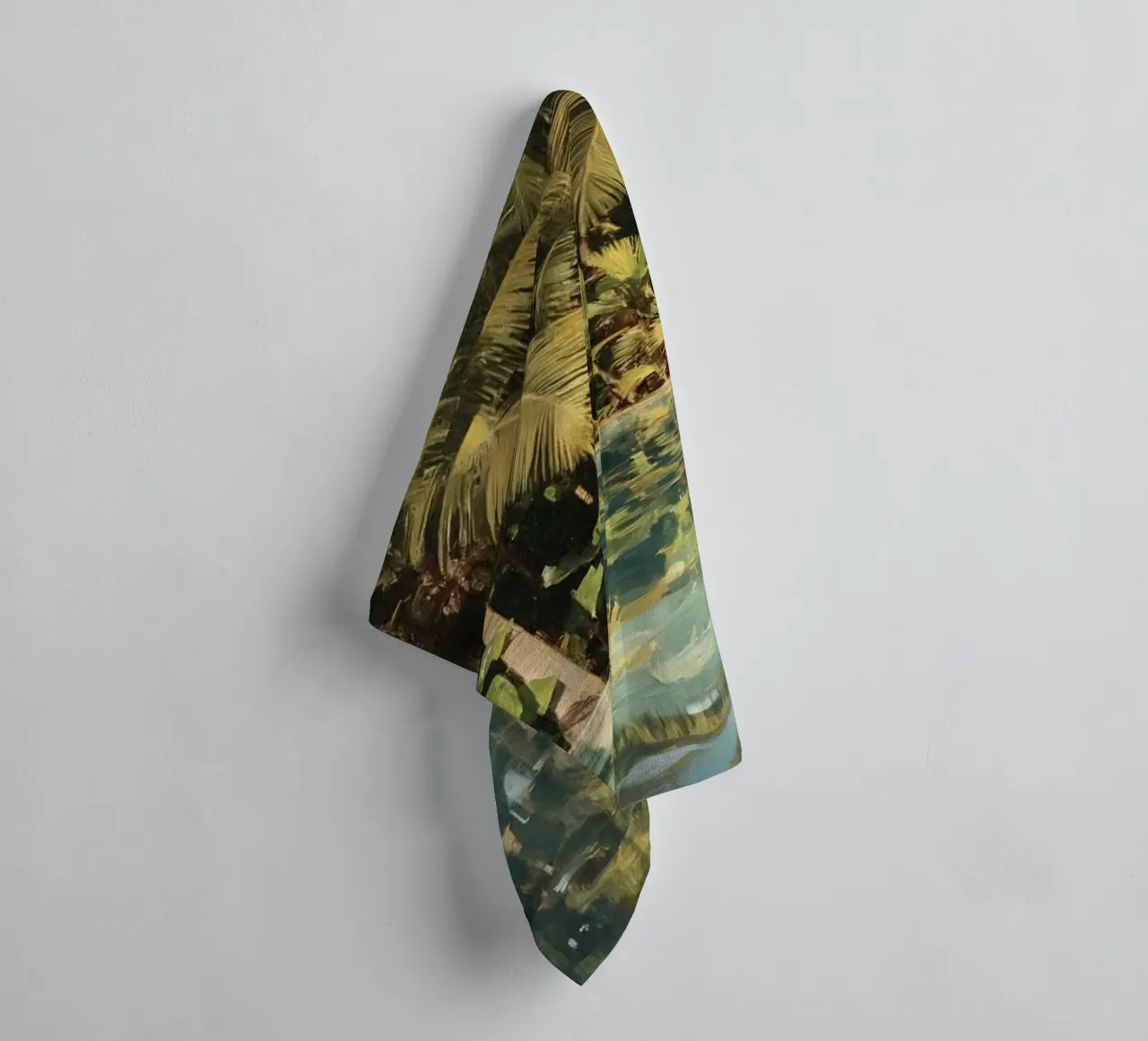 Palm Trees Reflected in Water towel by DesignDoodle