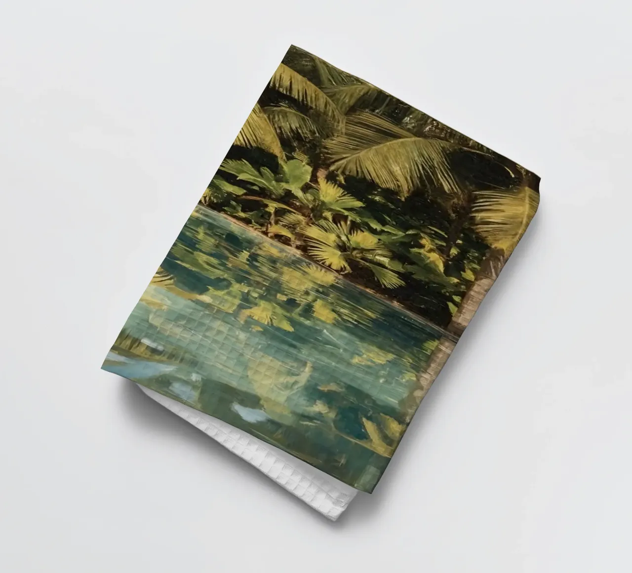 Palmiers reflétés dans l'eau torchon de DesignDoodle