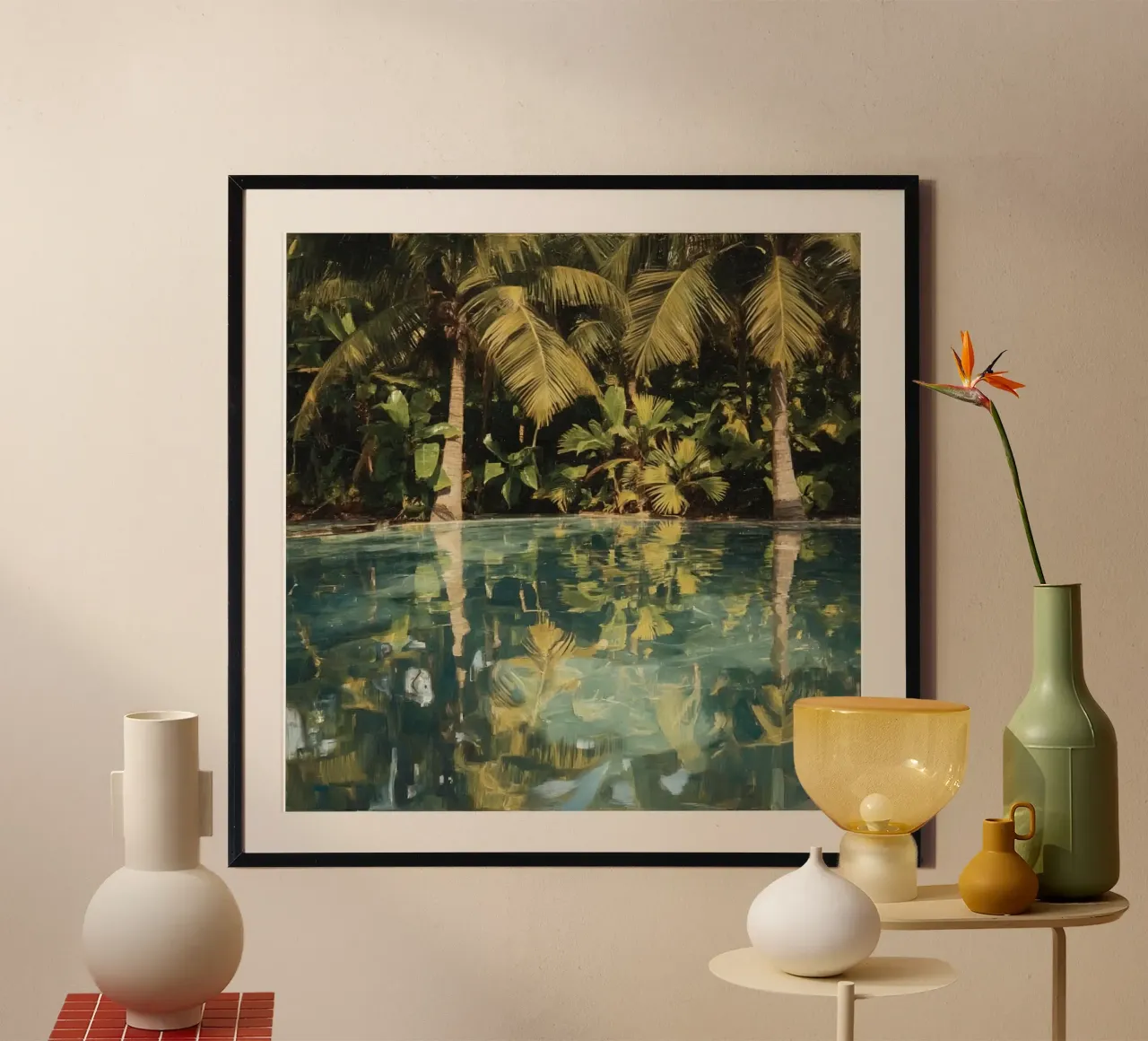 Palm Trees Reflected in Water poster by DesignDoodle