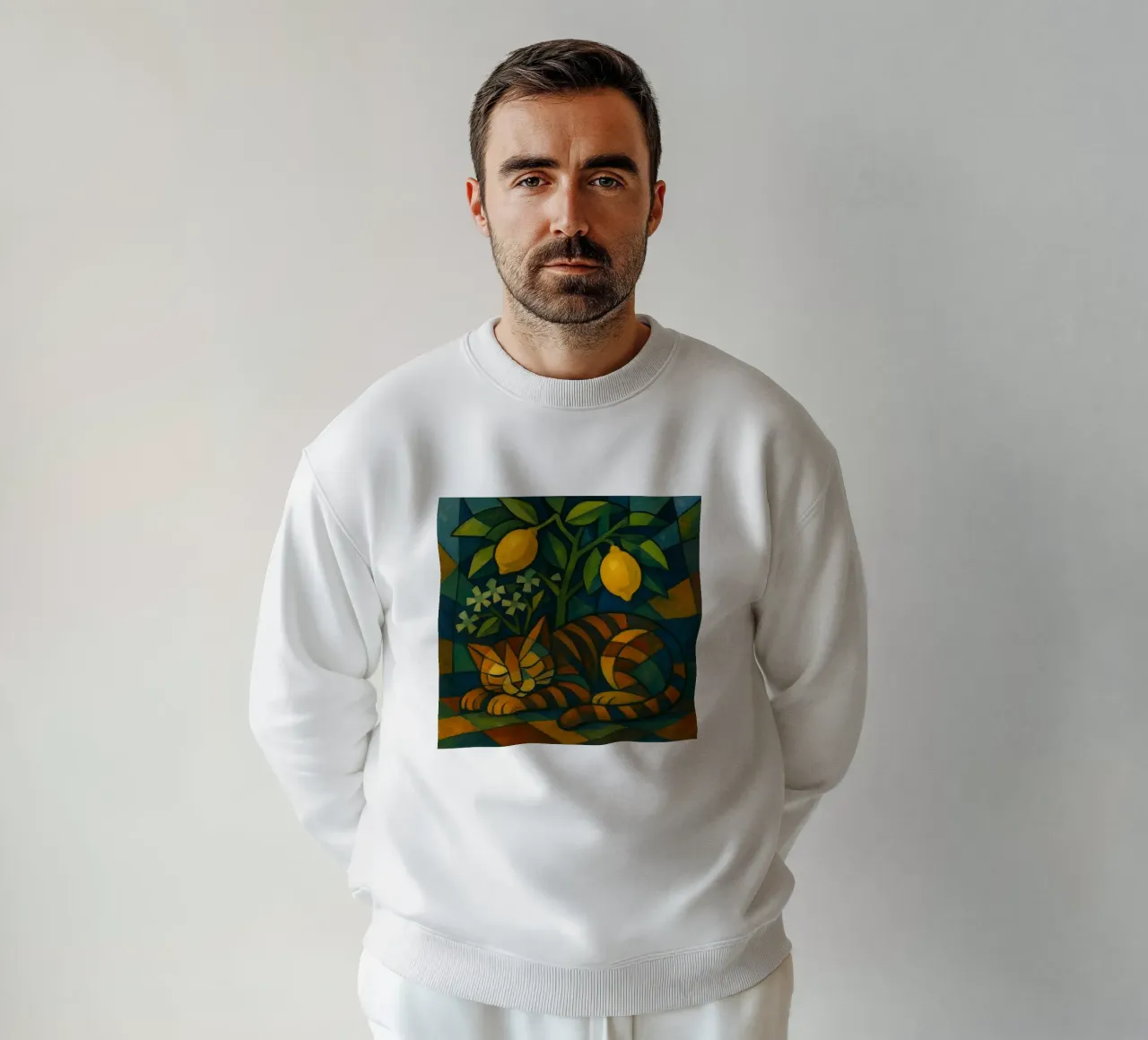 Sleeping Cat in Citrus Shade felpa da LemonCat Studio