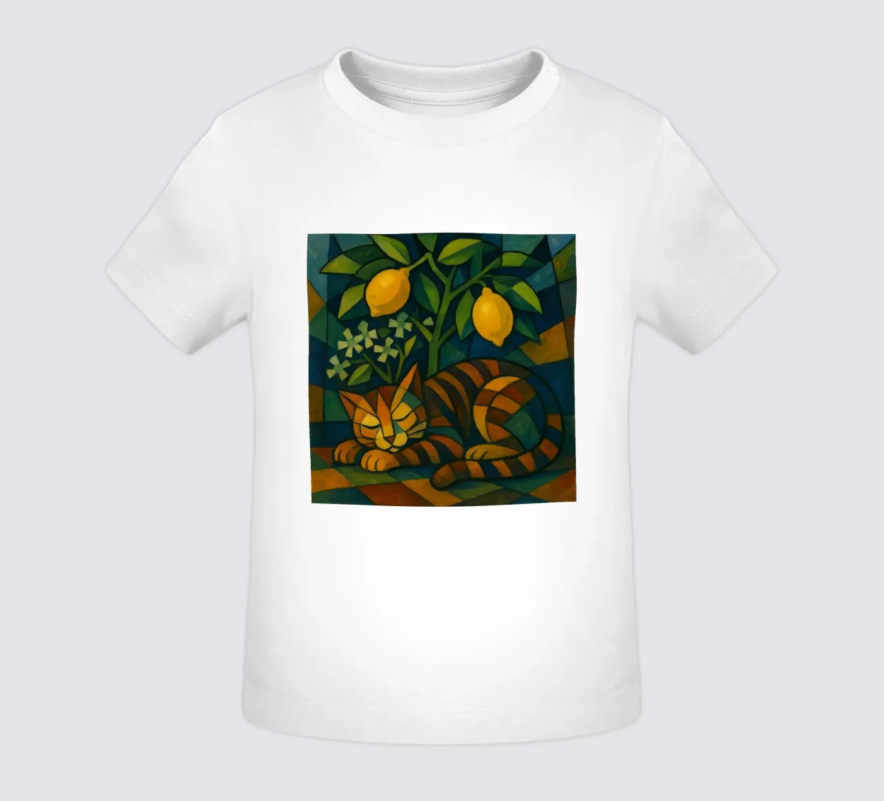 Sleeping Cat in Citrus Shade maglietta neonato da LemonCat Studio