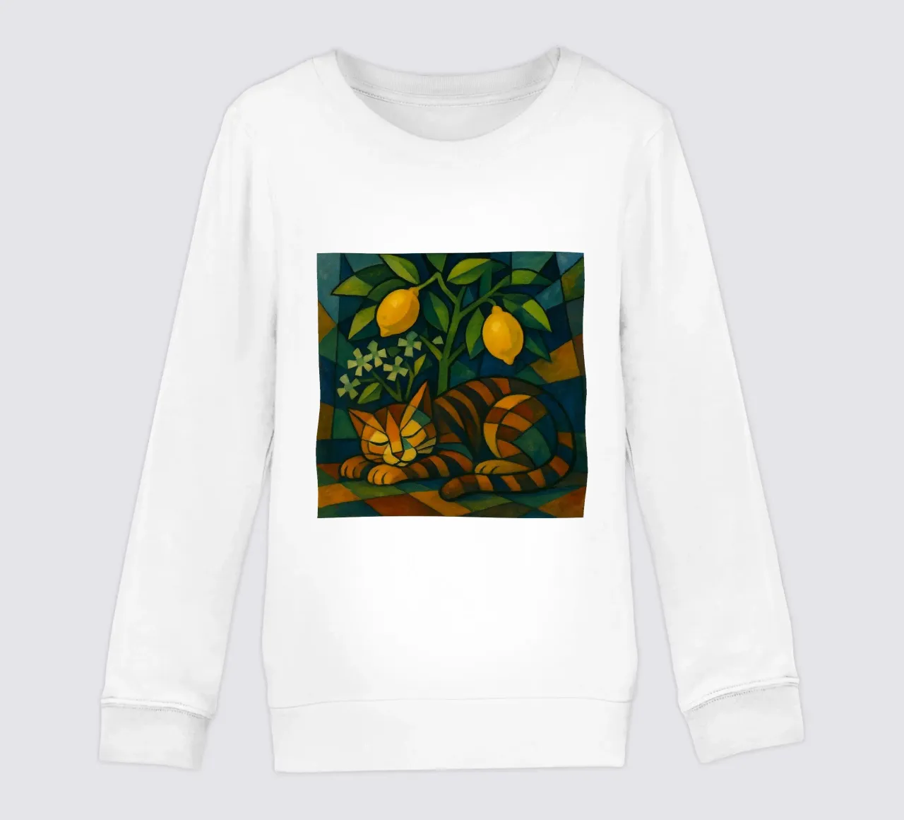 Sleeping Cat in Citrus Shade felpa bambino da LemonCat Studio