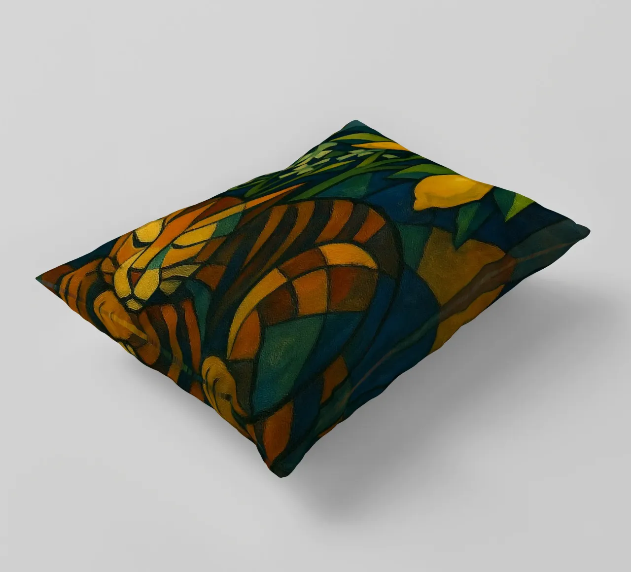 Sleeping Cat in Citrus Shade cuscino da LemonCat Studio