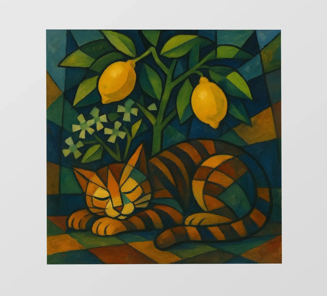 Sleeping Cat in Citrus Shade pellicola backlit da LemonCat Studio