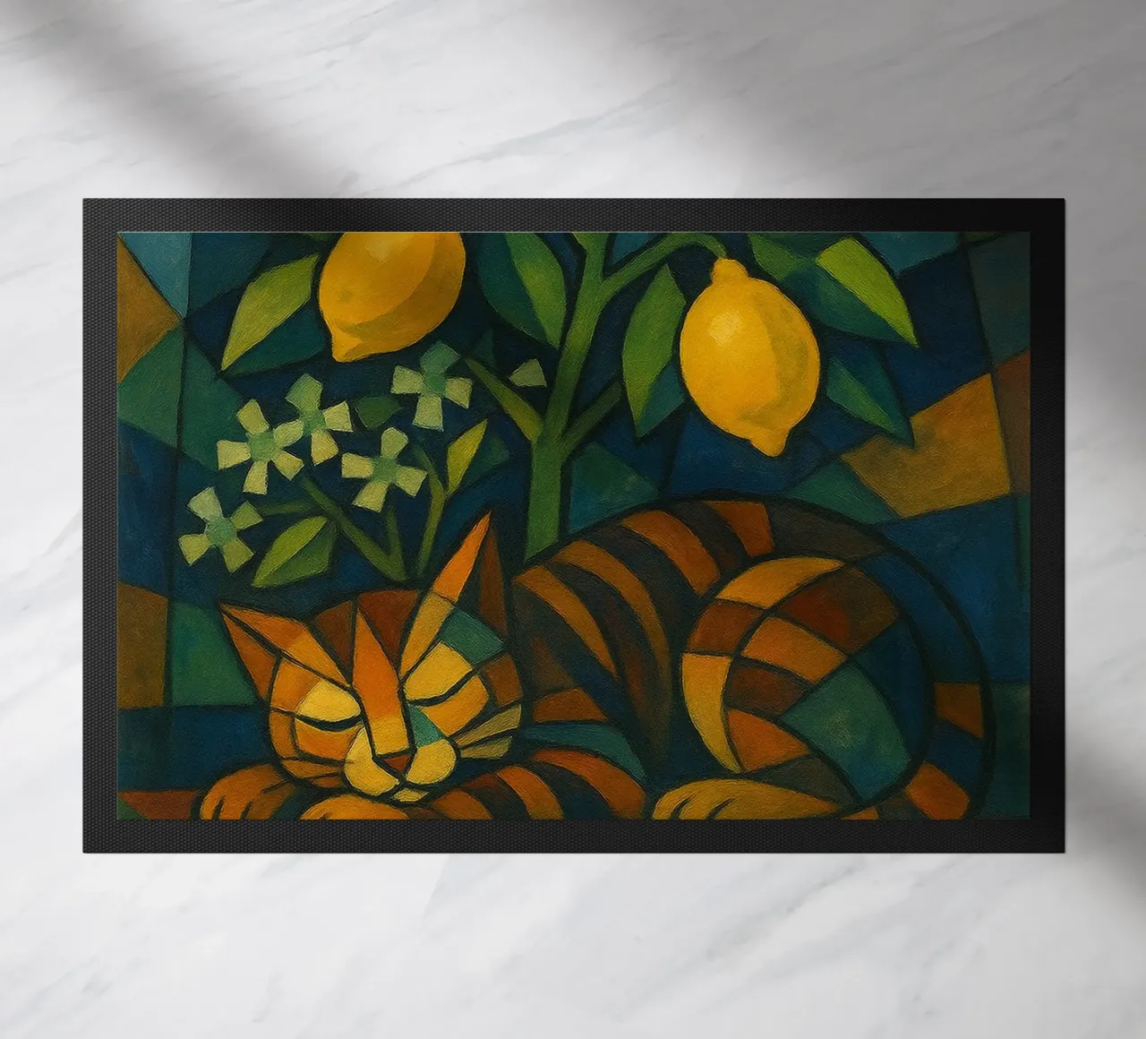 Sleeping Cat in Citrus Shade zerbino da LemonCat Studio