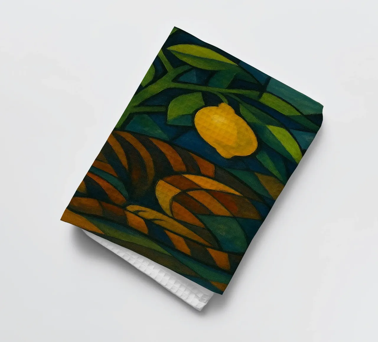 Sleeping Cat in Citrus Shade canovaccio da cucina da LemonCat Studio