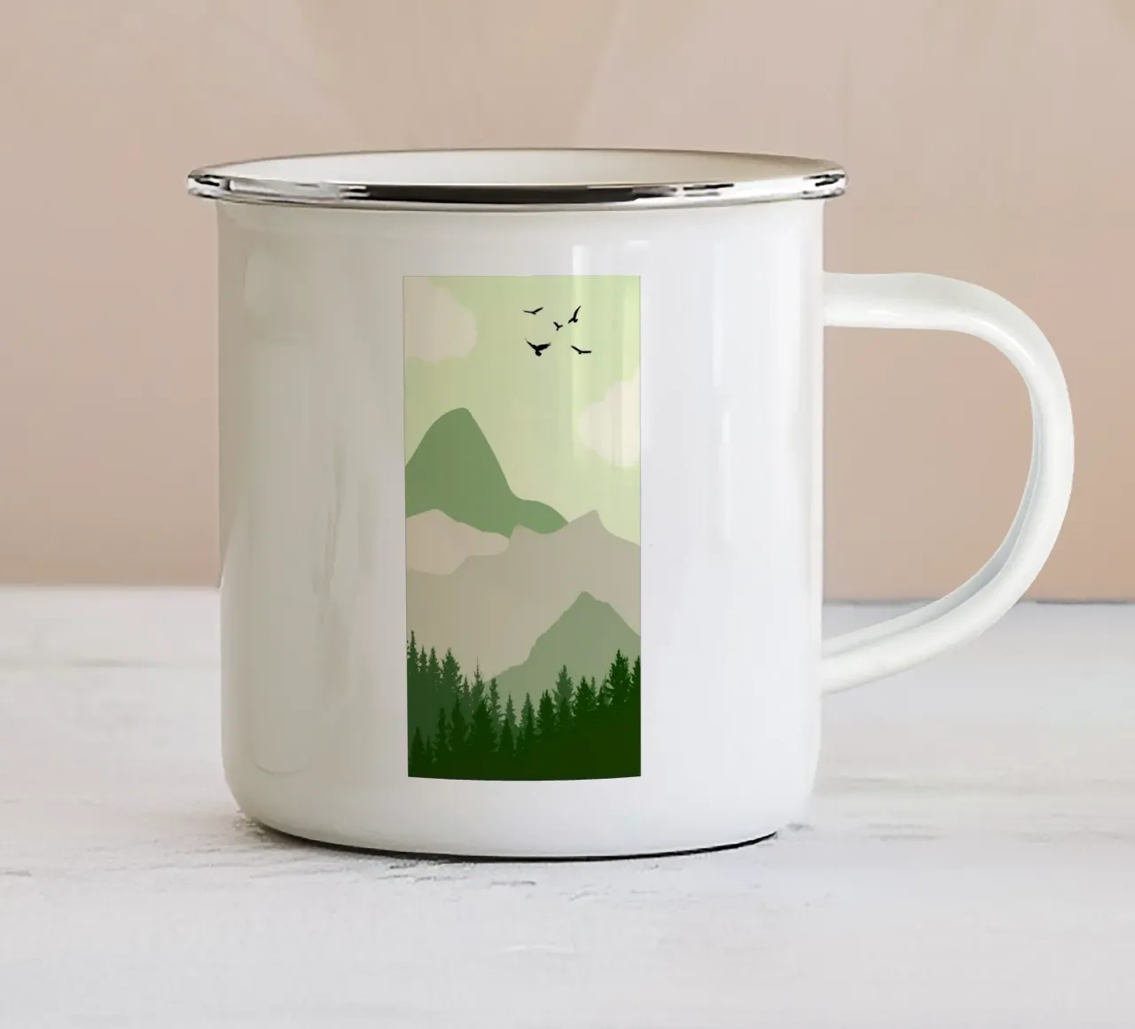peaceful scenery tazza in smalto da Histrol