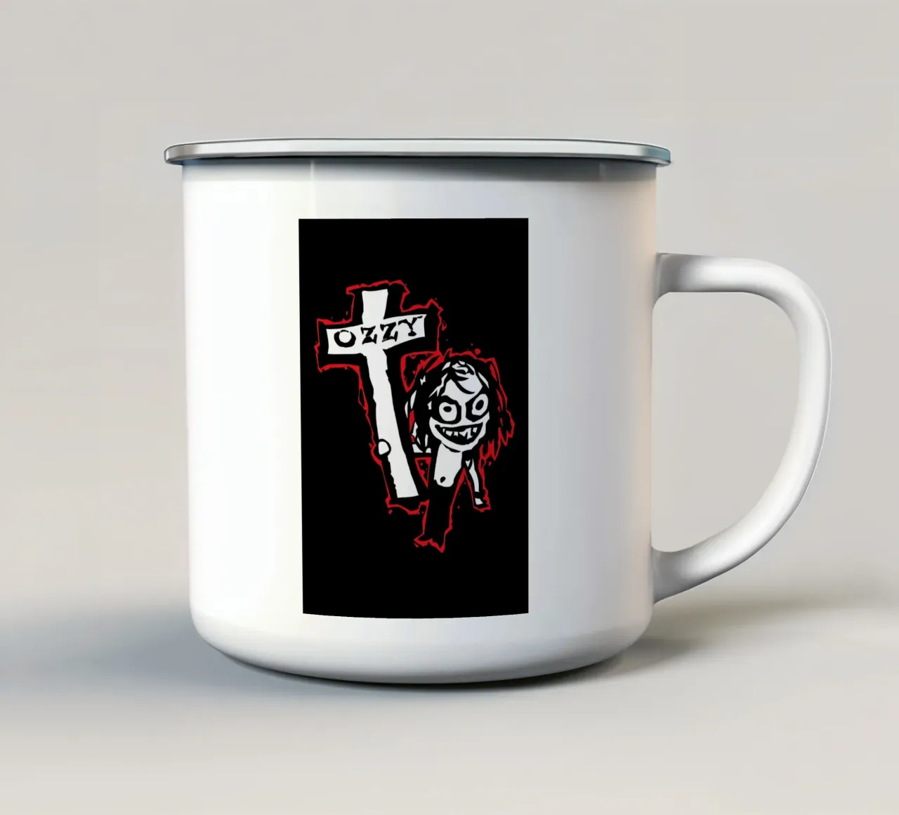 Ozzy Doodle tazza in smalto da nabakumov