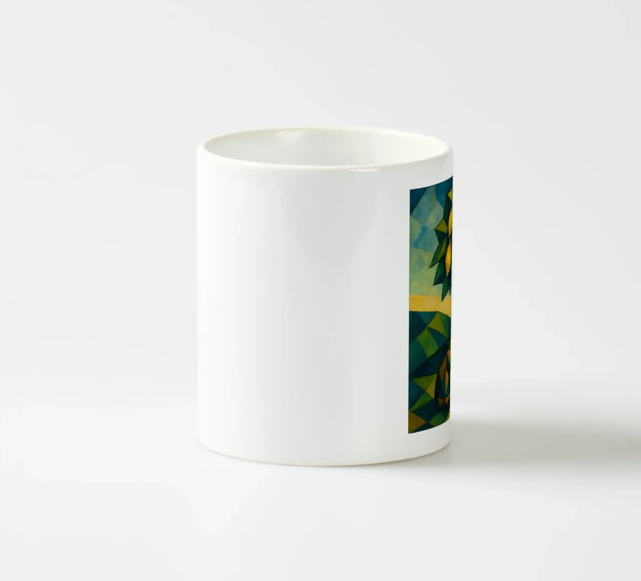 Cubist Lemon Hill with Distant Cat tazza in ceramica da LemonCat Studio