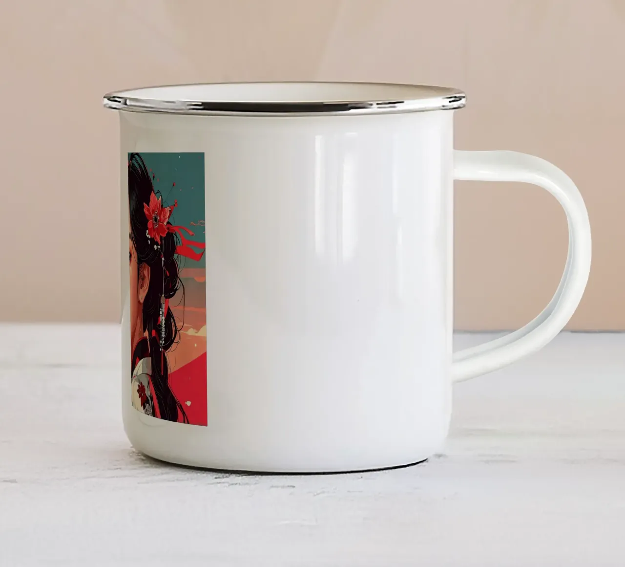 Donne Giappone Pop tazza in smalto da pixel