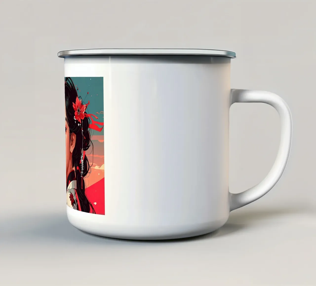 Donne Giappone Pop tazza in smalto da pixel