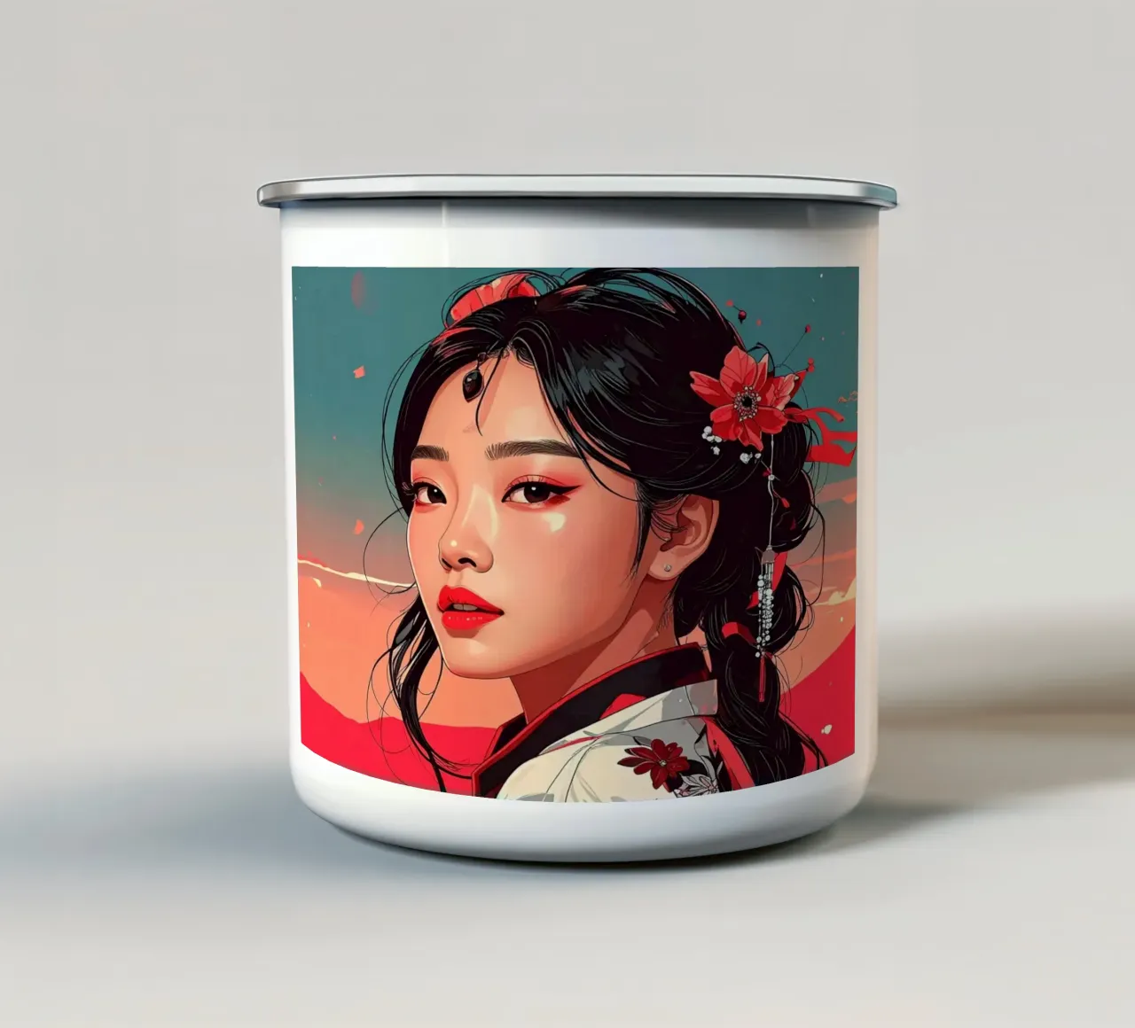 Donne Giappone Pop tazza in smalto da pixel