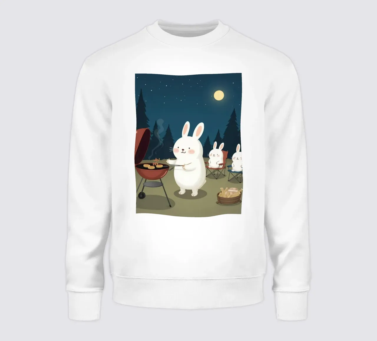 Conigli Grigliate notturne all'aperto felpa da DesignDoodle
