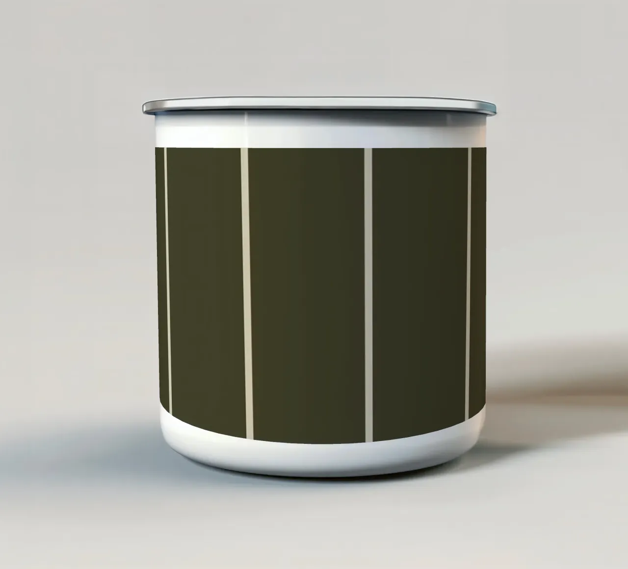 Dark olive green with skipping stone lines tazza in smalto da TijanaArtStudio88
