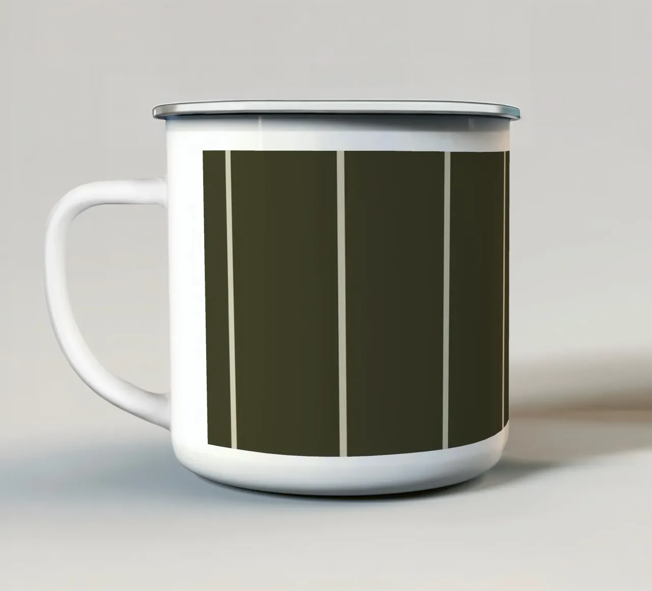 Dark olive green with skipping stone lines tazza in smalto da TijanaArtStudio88