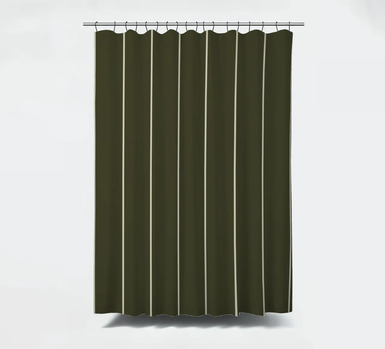 Dark olive green with skipping stone lines tenda da doccia da TijanaArtStudio88