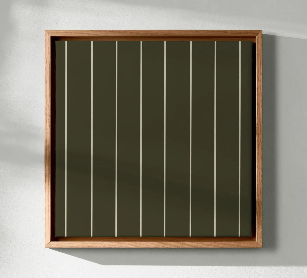 Dark olive green with skipping stone lines tela con Cornice a cassetta da TijanaArtStudio88