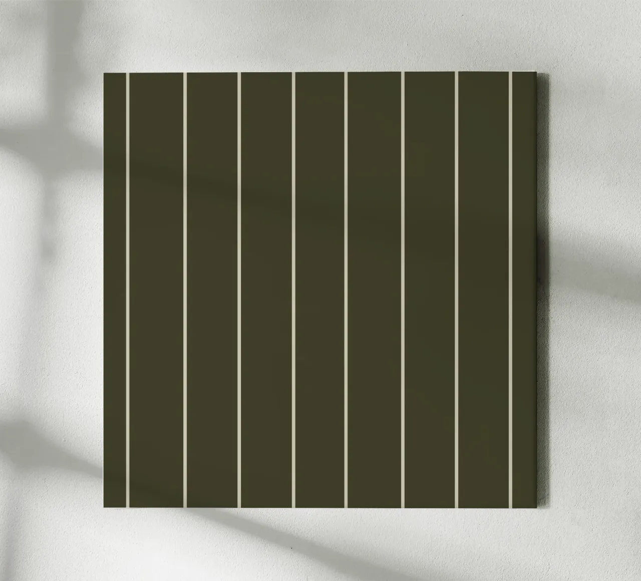 Dark olive green with skipping stone lines tela con Cornice a cassetta da TijanaArtStudio88