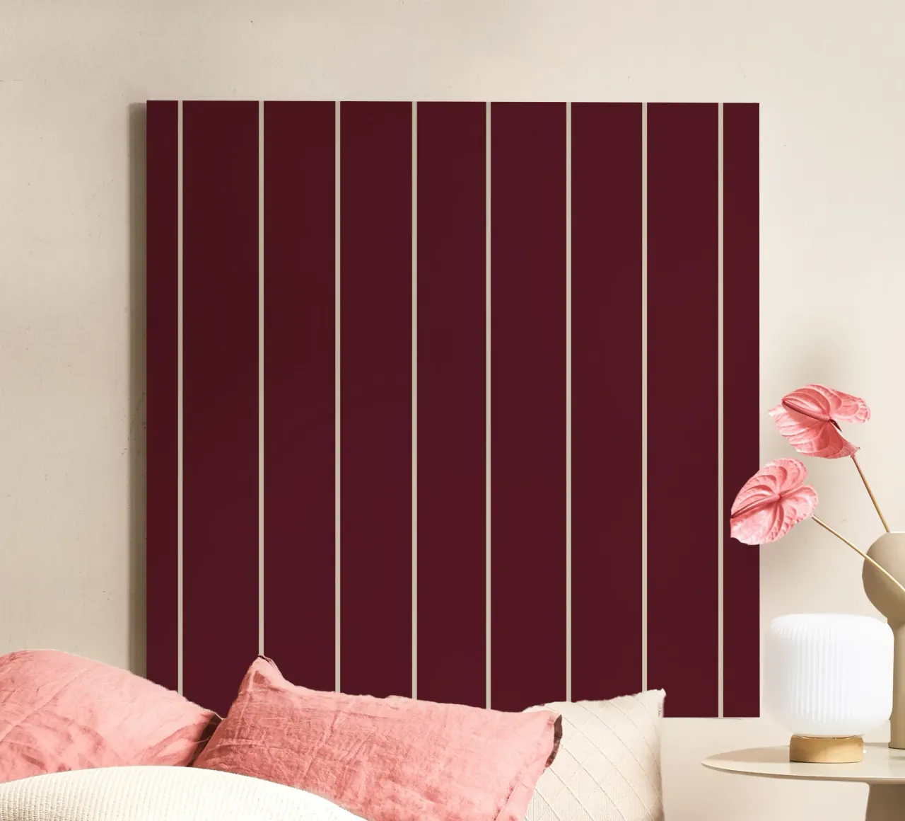 Ancient burgundy with skipping stone lines tela con Cornice a cassetta da TijanaArtStudio88