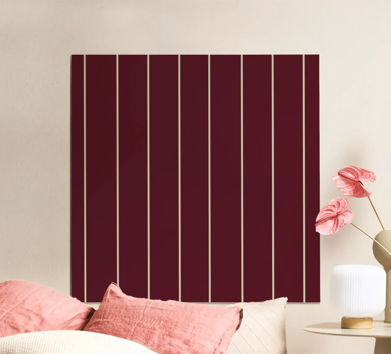 Ancient burgundy with skipping stone lines poster con telaio in alluminio da TijanaArtStudio88
