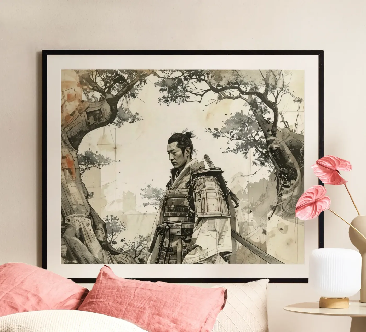 Samurai poster van pixel