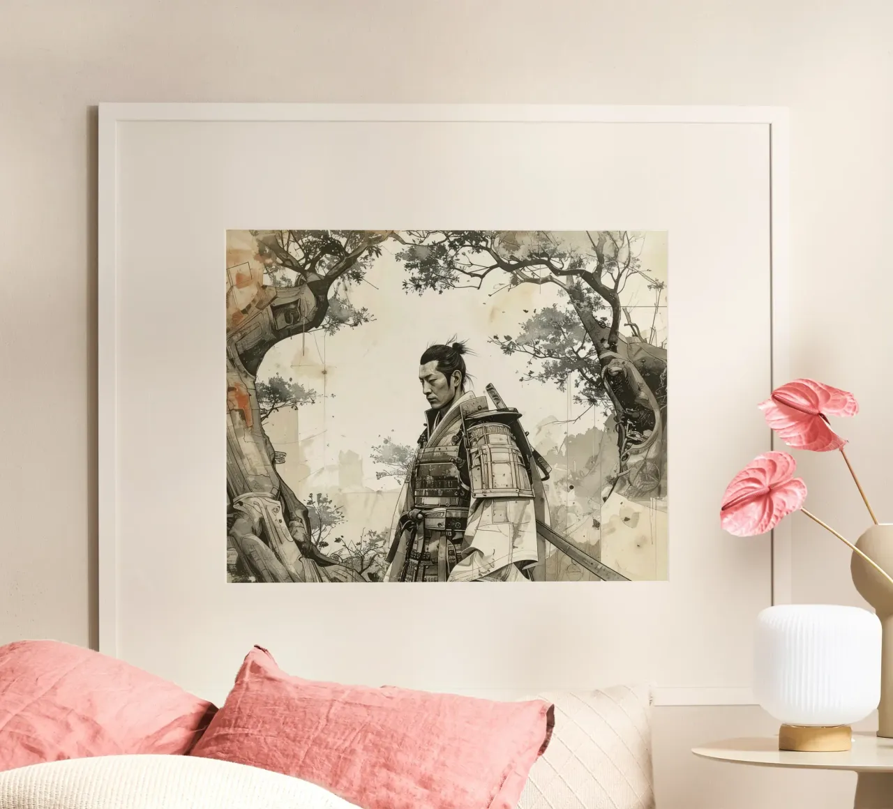 Samurai poster da pixel