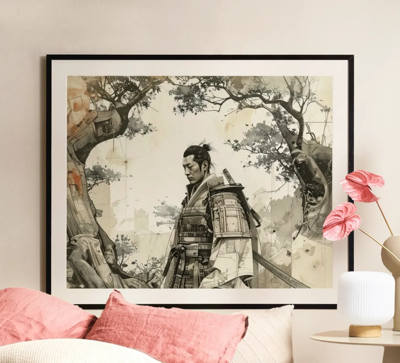 Samurai poster da pixel