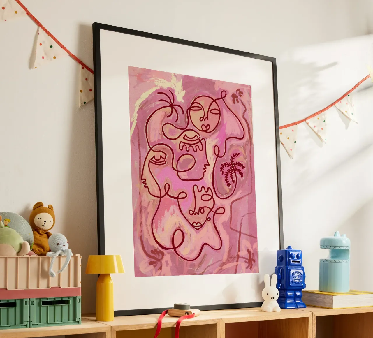 Escape to Peace poster con telaio in plastica da Shatha Al Dafai