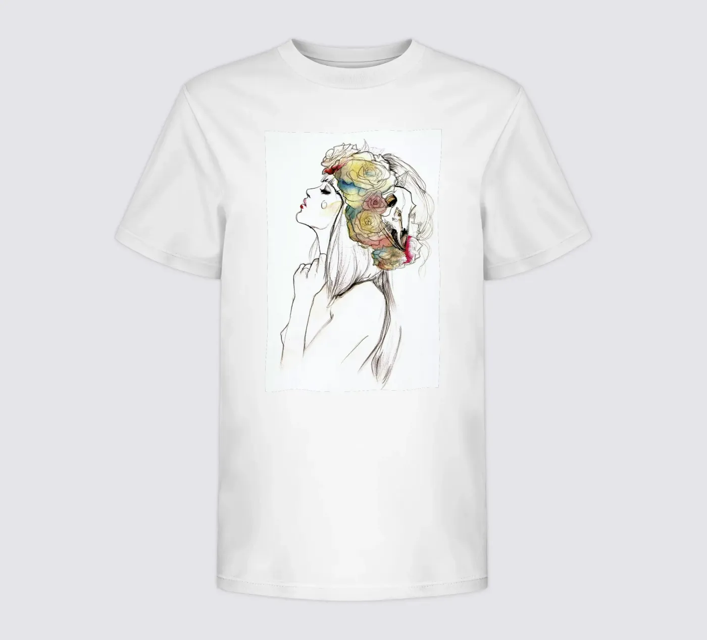 Flowered kinder t-shirt van Ina Stanimirova