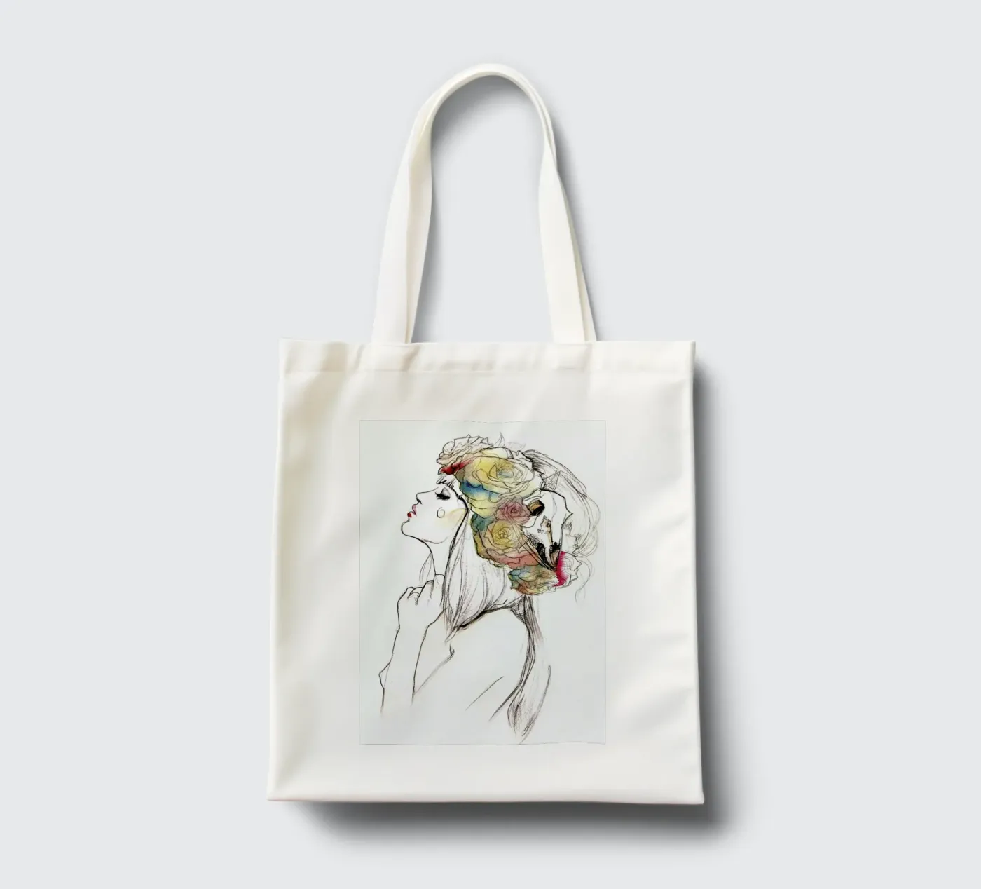 Flowered tote bag by Ina Stanimirova