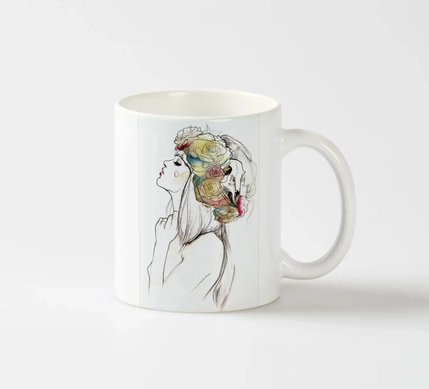 Flowered ceramic mug by Ina Stanimirova