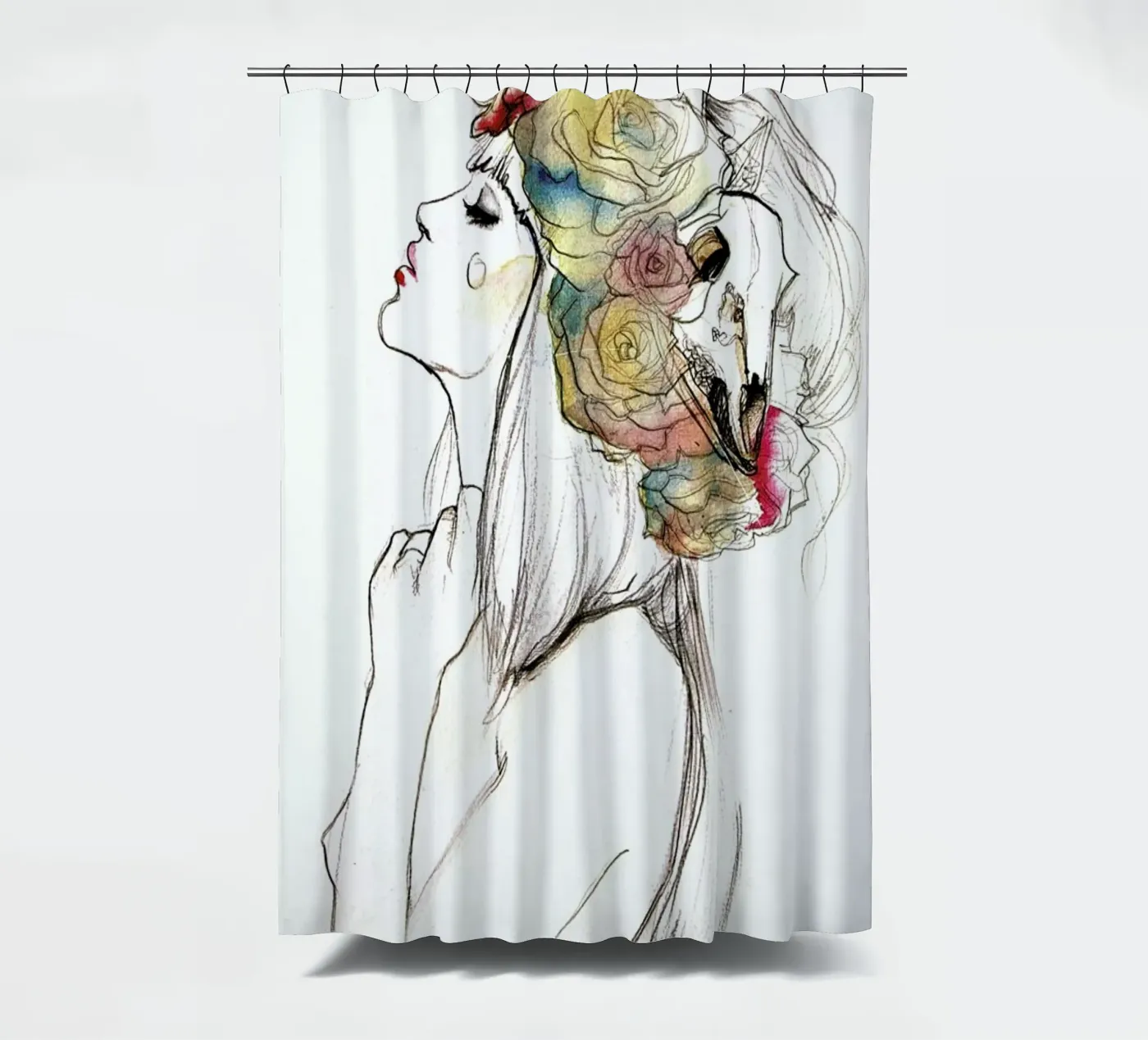 Flowered douchegordijn van Ina Stanimirova