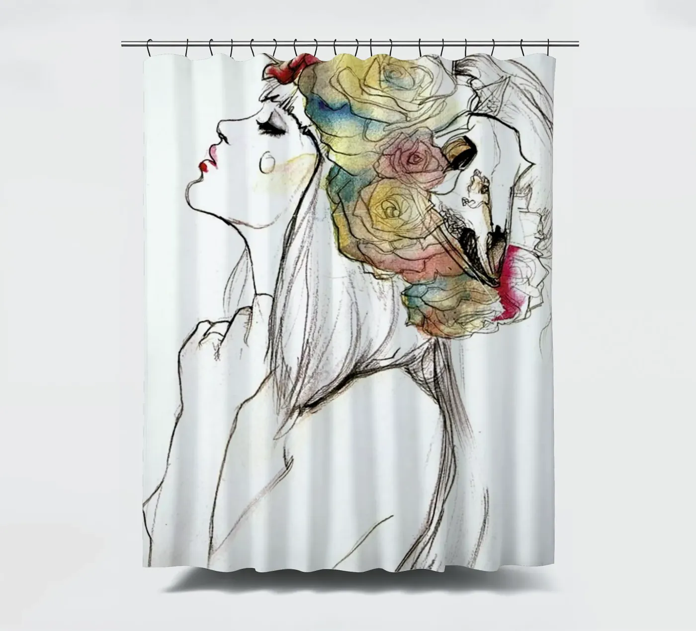 Flowered douchegordijn van Ina Stanimirova