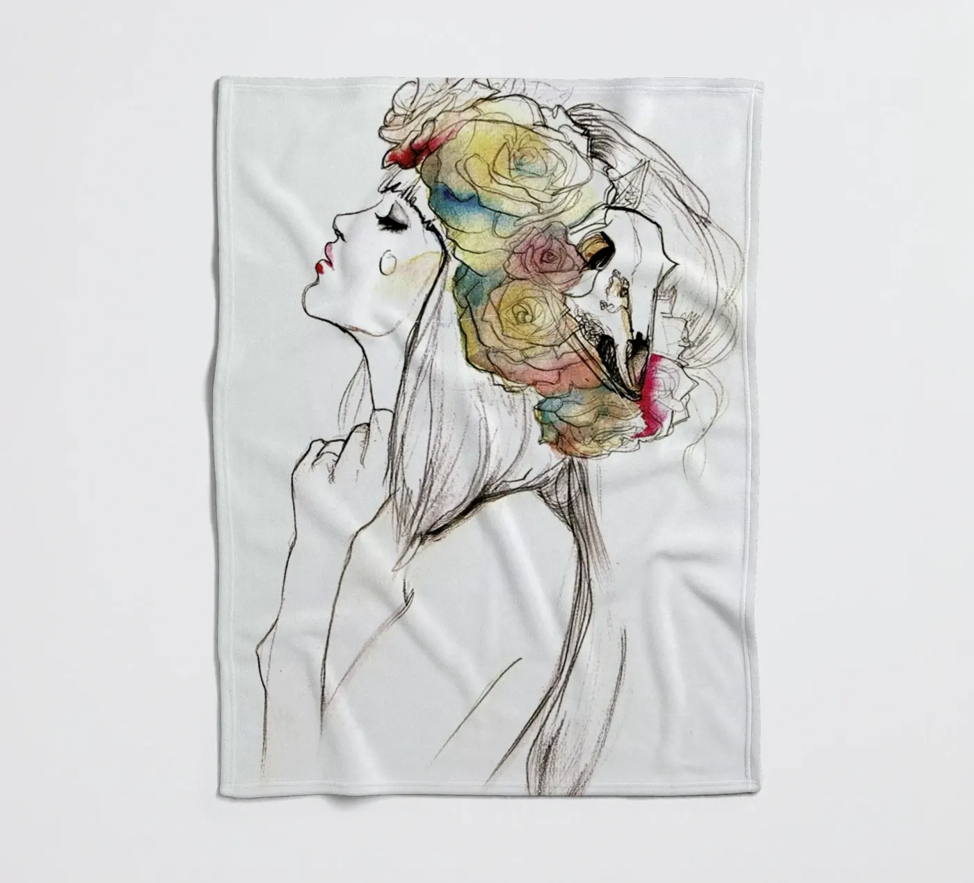 Flowered Fleecedecke von Ina Stanimirova