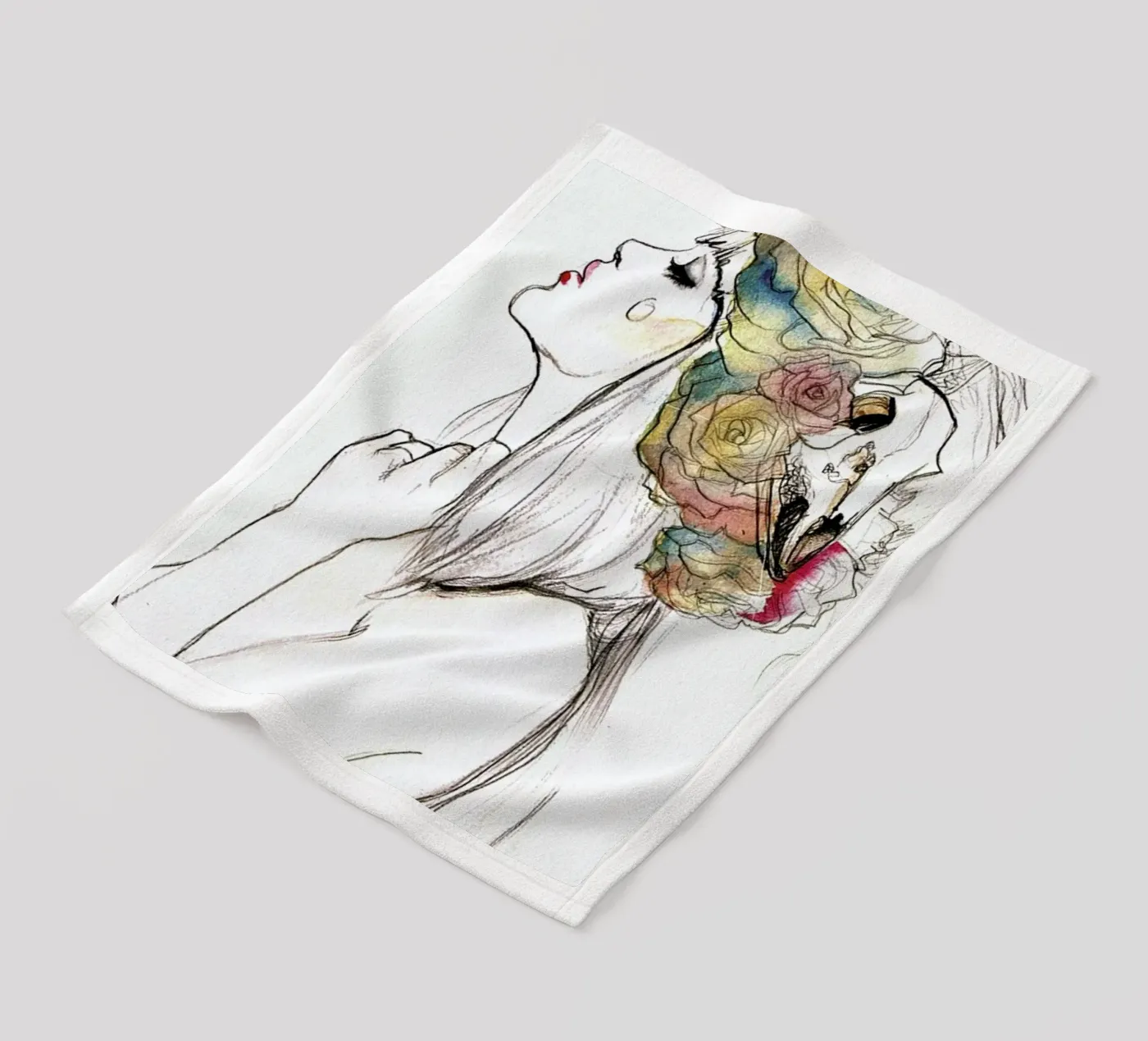 Flowered Fleecedecke von Ina Stanimirova